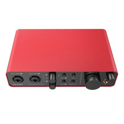 China Portable Audio Interface Professional Studio Sound Card Recording Sound Cards For Live Stream Broadcast for sale