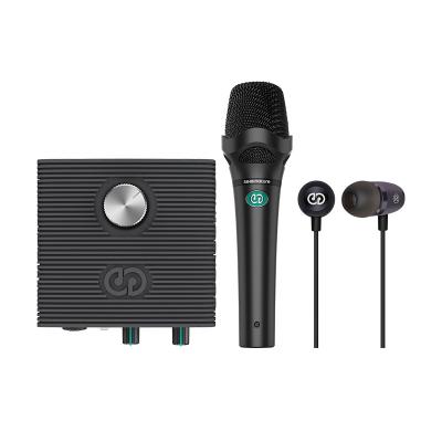 China Portable Professional Digital Voice Switch Audio Interface Studio Recording Condenser Microphone Sound Card Set For Live Broadcast Steam for sale