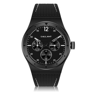 China Fashion Chronograph Boys Watches Japan Movt Black 316L Stainless Steel Case Strap Rubber Men's Multifuction Watch for sale