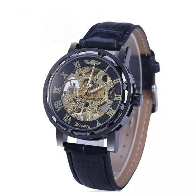 China Fashion Design Men Chronograph Winner Automatic Movement Transparent Wrist Mechanical Watch for sale