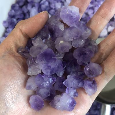 China China wholesale natural amethyst crystal purple tumbles raw chips flower chakra feng shui quartz healing stone for decoration for sale