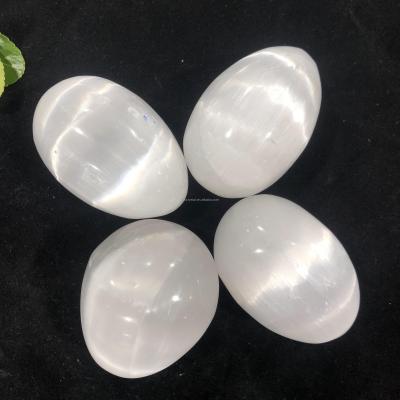 China China Wholesale High Quality Selenite Egg Shaped Chakra Healing Crystal Gemstone For Women for sale