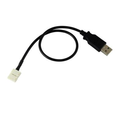 China 5V USB LED 2 Strip Connector USB To Pin 8mm Solderless LED Fast Connector Cable HS-8mmBX-USB-aa for sale