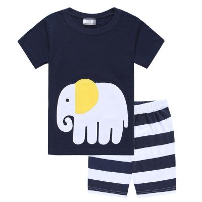 China Breathable Wholesale Cotton Style Shorts Sleeve Simple Summer Children Pajama Set for sale