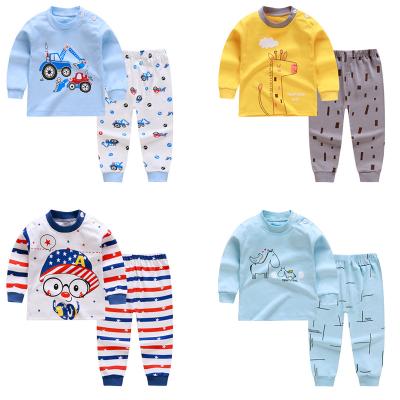 China 2021 New Design Cotton Sleepwear Cartoon Pajamas Breathable Sleepwear 2 Pcs Children Sleepwear Two Piece Set for sale