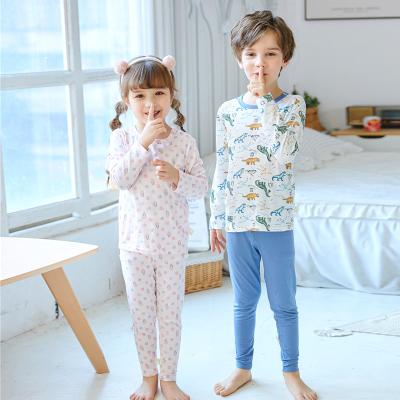 China Breathable Casual Long Sleeve Cartoon Knitted Spring Children's Pajamas Kids Sleepwear for sale