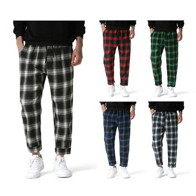 China Black And White Anti-wrinkle Plaid Loose Pants High Waist Outstanding Feeling Women To Loosen Leisure Straight Pants for sale