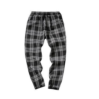 China 2021 Spring Plaid Anti-Wrinkle Wide-Leg Pants Men's Trousers Loose Thin Casual Pants Korean Striped Pants For Men for sale