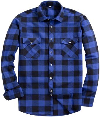 China Wholesale Plus Size Customize Mens Button Down Casual Plaid Flannel Regular Fit Long Sleeve Shirts Oversized for sale