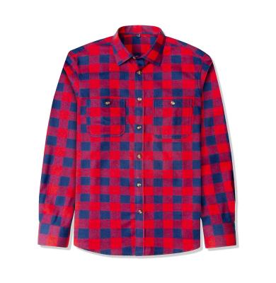 China Breathable Wholesale Custom Long Sleeve Button Up Cotton Fashion Man Plaid Flannel Shirts For Men for sale