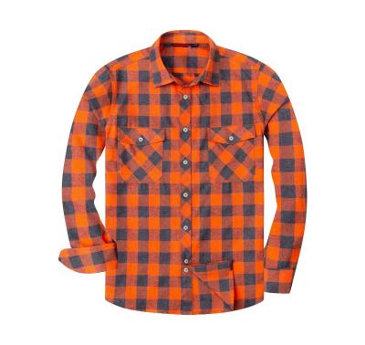 China Breathable Wholesale Casual Full Sleeve Buttons Custom Flannel Plaid Plus Size Mens Shirt for sale