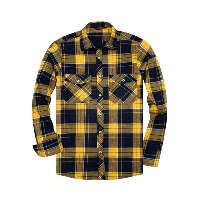 China Breathable Fine Workmanship Flannel Plaid Long Sleeve Flannel Fleece Custom Mans Logo Long Shirt for sale