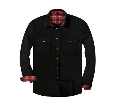 China Oversized Customized Plaid Shirts Breathable Logo Casual Flannel Shirt Custom For Men's Long Sleeve for sale