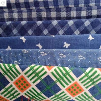 China Anti Pill Well Selling Shaoxing Stock 100%cotton Denim Print Fabric Fabric for sale