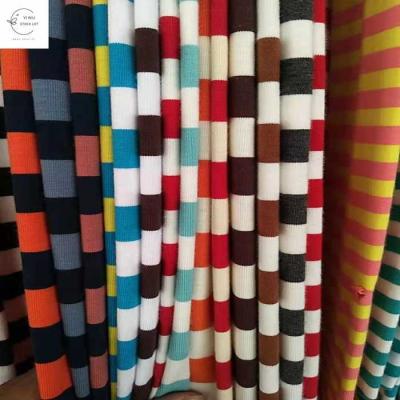 China Warehouse Good Quality Cotton Waterproof Jersey Strip Yard Dyed Fabric In Stock Lot for sale