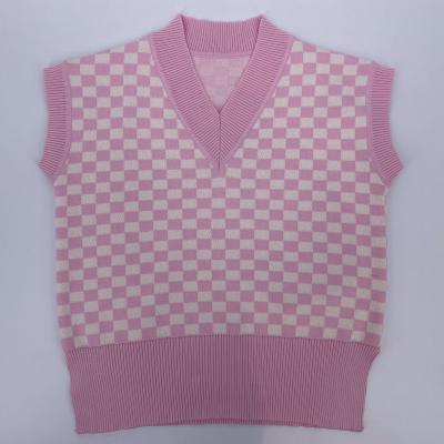 China Customizable Custom Anti-wrinkle Spring Sweater Pink Color Low MOQ Tank Top Women for sale