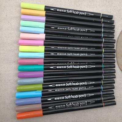 China 2019 New Double-tip Brush Pen Set Water Color Pen Art Drawing Marker 8822 Point 18 Colors for sale