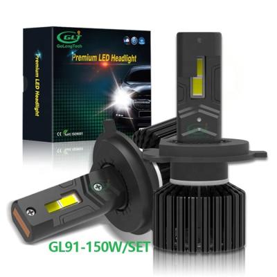 China Automobile led headlight super bright bulb GL91-H4 25000lm led headlight led bulb led car light 150w for sale