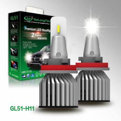 China Automotive led headlight h11 led headlight bulb automobile led headlight H11 led light GL51 6000 lumens car headlight for sale