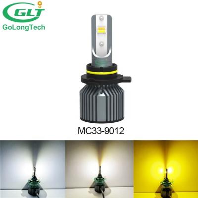 China Brightest led headlight 6500K 4300K ​​3000K 9012 high csp 9012 automotive led headlight tricolor bulb MC33 10000LM 72W led headlight new 2021 for sale