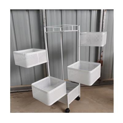 China Morden factory price stainless steel metal kitchen storage rack with wheels for sale for sale