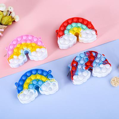 China New Cute Mickey Unicorn Mini Coin Purse Push Bubbles Cartoon Bag Push Bubbles Toys Relaxation Toys Silicon Coin Purse for sale