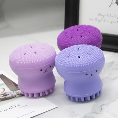 China Silicone Small Octopus Massage Brush Face Washing Artifact DEEP CLEANING Soft Exfoliating Facial Cleansing Brush for sale