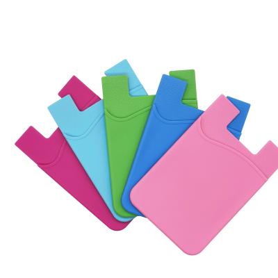 China Suitable for most cell phone card holder wholesale mobile phone sticker back silicone card adhesive sleeve for sale