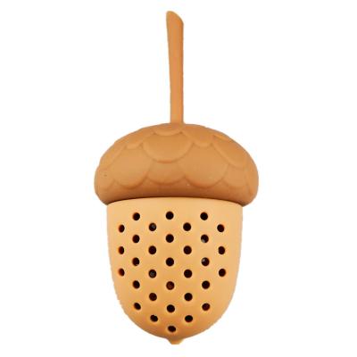 China Acorn Mini Strainer Silicone Drain New Tea Strainer Pine Cone Maker Viable Silicone Tea Maker for sale