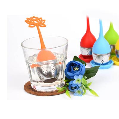 China Viable Interesting Style Exported To Overseas Lotus Strainer Tea Bags Silicone Tea Drain Kitchen Supplies Strainer for sale