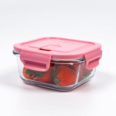 China Fashion BPA Free Modern Airtight Food Lunch Box Viable Storage Glass Food Container for sale