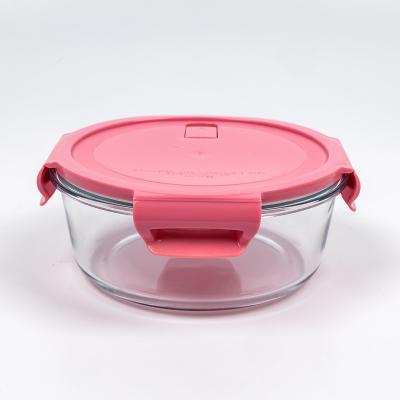 China Modern Simplicity Sustainable Food Storage BPA Oven Safe Round Food Container Free Packing Lunch Box for sale