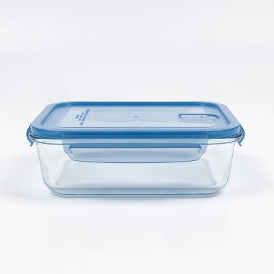 China New Arrival Microwavable Round High Borosilicate Airtight Glass Insulated Lunch Box Food Container for sale