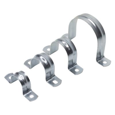 China Hot Selling Stainless Steel China Type U Flange Pipe Clip With Two Holes Saddle U Clamp Double Hole Saddle Flange for sale