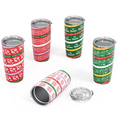 China Wholesale 3D Printing Disposable Christmas Mugs Sublimation Blanks Tumble Water Bottle Stainless Steel 20oz for sale