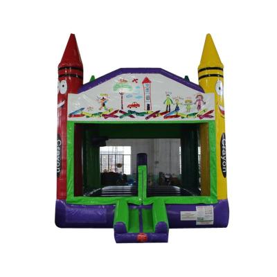 China Commercial Grade 0.55mm(1000D Factory Outlet Pencil Shaped Inflatable Waterproof PVC Tarpaulin House Bounce Castle for sale