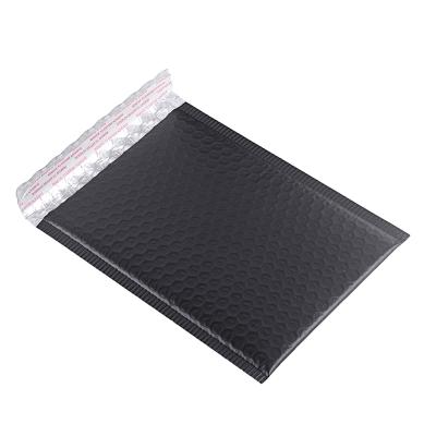 China 180*230+40mm Sinicline Recyclable Custom Logo Printed Matte Black Metallic Bubble Mailer Envelopes Good Quality For Mail for sale