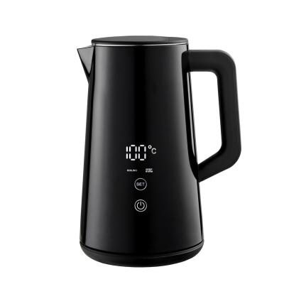 China New Design 360 Degree Low Rotation Cordless Hot Water Stainless Steel Digital Electric Kettle For Tea And Coffee for sale