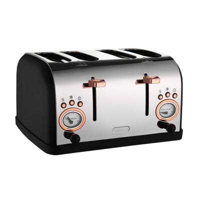 China Hot Sale New Design Household Sandwich Electric 4 Slice Stainless Steel Bread Smart Toaster for sale