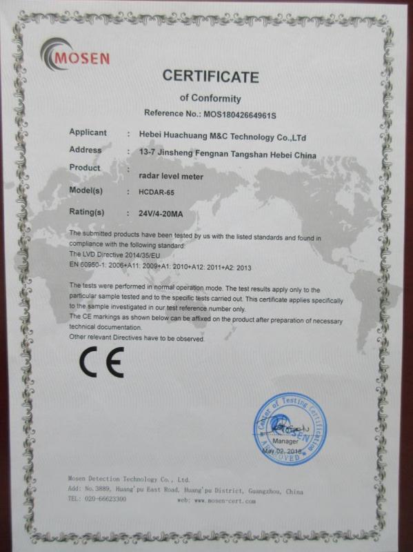 CE - Hebei Huachuang M&c Technology Co., Ltd.