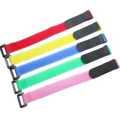 China Adjustable Fastener Reusable Colorful Buckle Hook and Loop Strap for sale