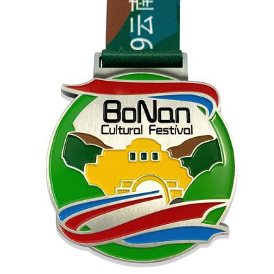 China Europe medal factory metal award marathon sport hot sale colorful medal with ribbon for sale