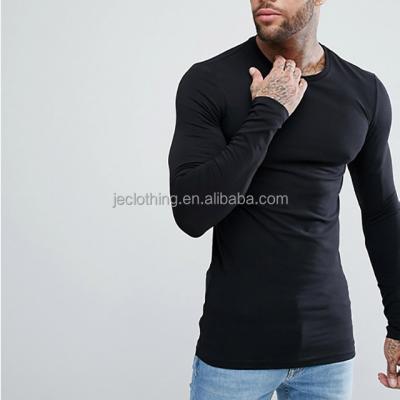 China Custom fit skinny aplet fashion anti pilling long sleeve crew neck t-shirt for men for sale