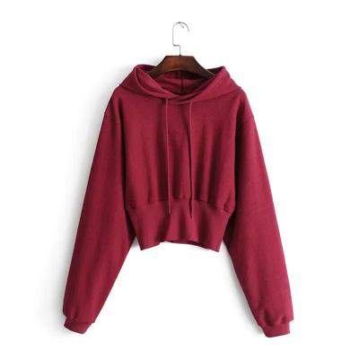 China 100% Custom Made France Terry Pullover Hoodie Women's Cotton Crop Top Anti-Shrink Hoodies for sale