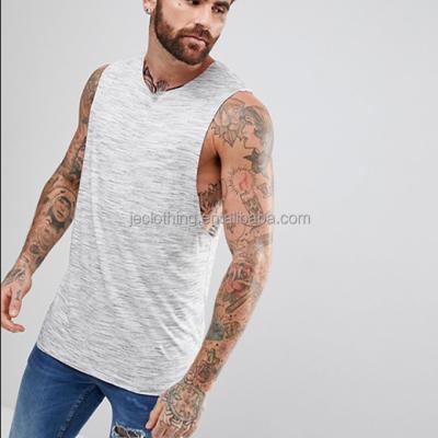 China White Gray Tank Top Men's Tank Sleeve Opening Anti-Pilling Cation Fabric Sleeveless Dropped Tops for sale