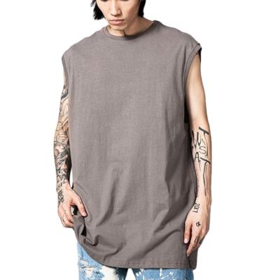 China OEM High Street Style Mens Tank Top QUICK DRY Lazy Top Custom Logo Loose Fit Casual Mens Fitness Gym Tank Tops for sale