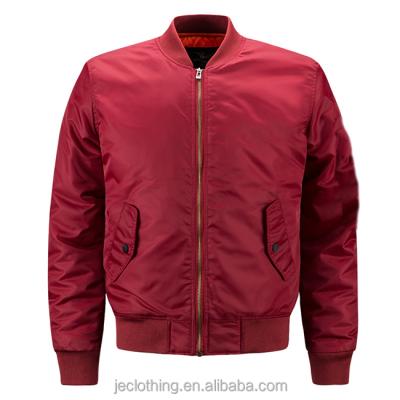 China Breathable Mens Bomber Jacket With Pocket Custom Design Mens Red Plain Jacket for sale