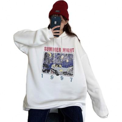 China 2021 Autumn Lazy Korean Loose Hoodie Printed Long Sleeve Hoodie Men And Women Breathable Hoodie for sale