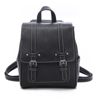 China Fashion Ladies Small Double Backpack PU Leather Korean Style Classic Casual Backpack Small Bag Women's Others Bag for sale