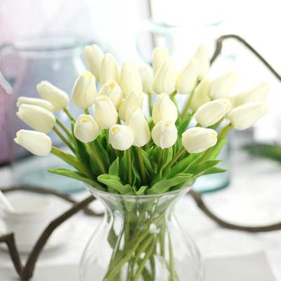 China Fashional Realistic PU Fake Tulip Flowers Bulk Artificial Factory Wholesale Silk Flowers Real Touch Tulip For Decor for sale